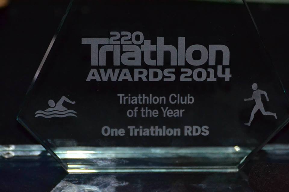 ONE Triathlon RDS trophy for Triathlon Club of the Year at the 220 Triathlon Awards 2014